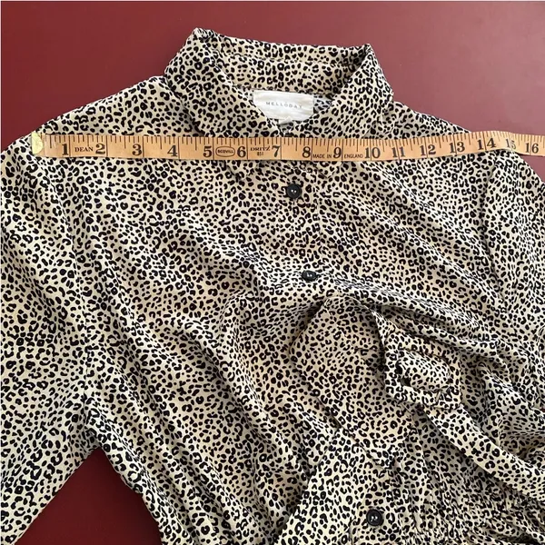 Melloday Midi Dress Small Animal Print Belted Shirt Dress Career Office Work - Image 6