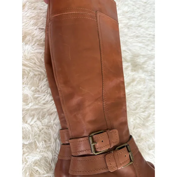 Nine West Vintage America‎ Collection Brown Leather Knee High Riding Boots 6.5 - Image 9