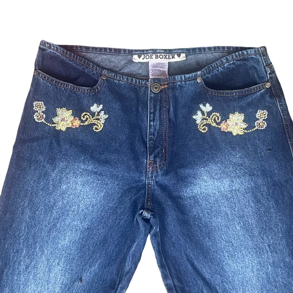 Joe Boxer Vintage 90’s/Y2K Embellished Flare Leg Jeans - Image 2
