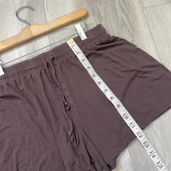 Nuuds Lounge Shorts pull on drawstring womens Brown (medium) loungewear sleep - Image 3