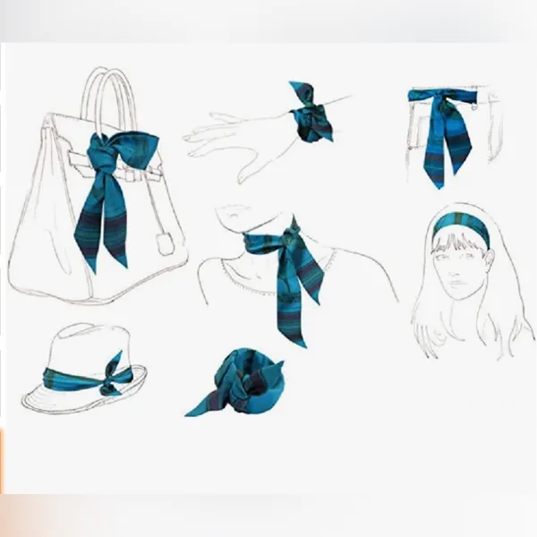 Two Thin Purse Scarves / Hair Bands / Scarves- #1416 - Image 4