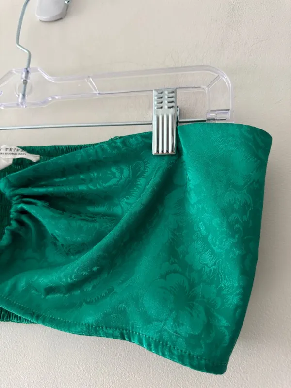 12th Tribe St.‎ Barths Emerald Jacquard Crop Top Emerald Green - Image 4