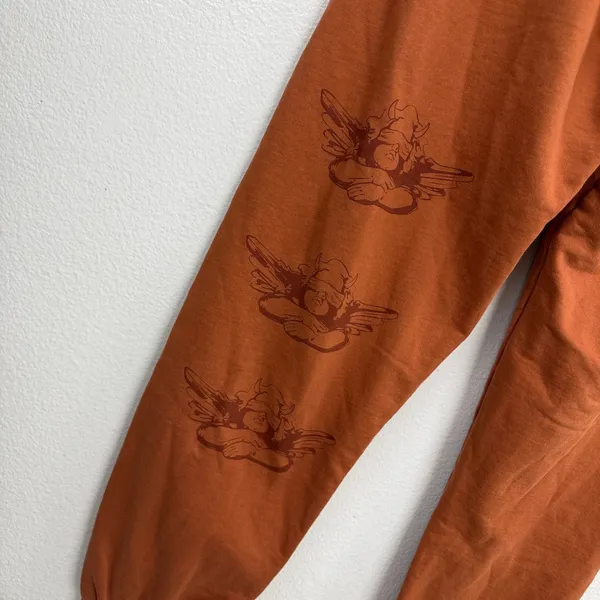 Boys Lie Sweatpants Womens Small Orange Play Devils Advocate Graphic Joggers - Image 7