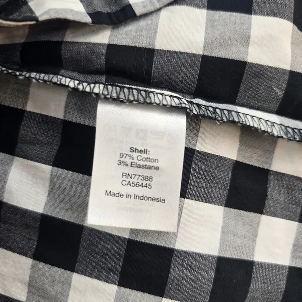 J. Crew Factory‎ NWT Gingham Dress V-Neck Tie Sleeve Black White Size S - Image 7