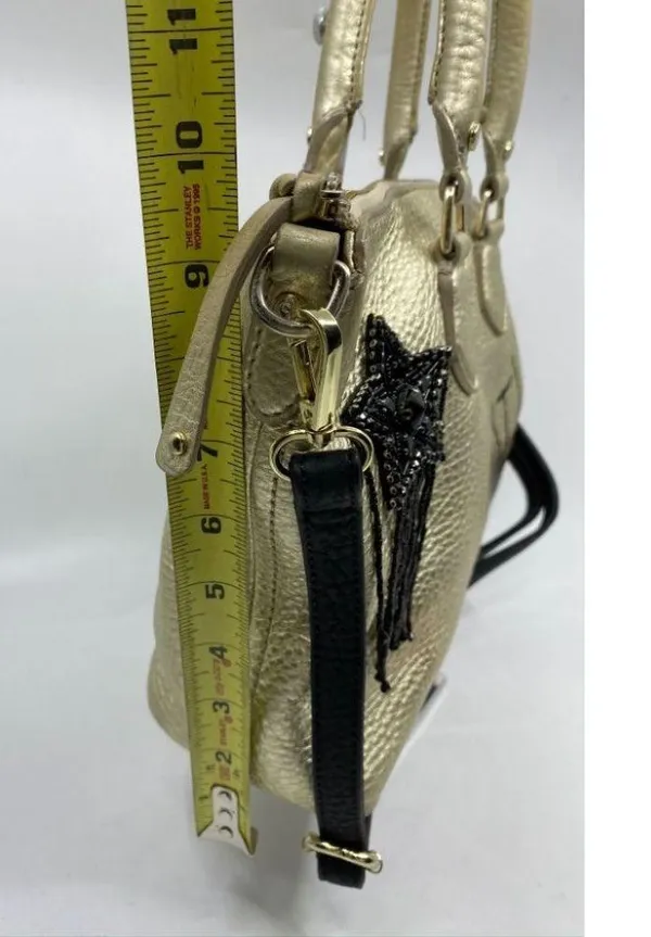COLE HAAN Tote Bag Gold Customized w Graffiti - Image 6