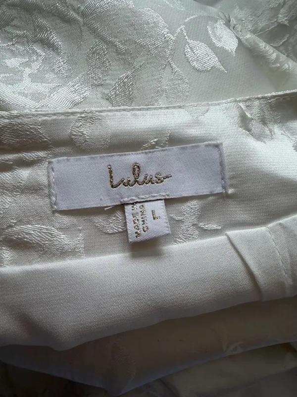 Lulus Melva White Satin Jacquard Two-Piece Bustier Maxi Dress - Image 6