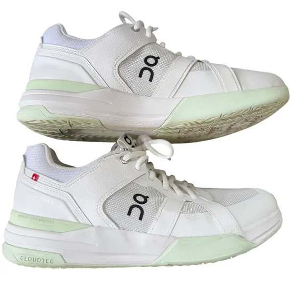 On Cloud The Roger Tennis Lightweight White & Mint Green Sneakers W10 - Image 7