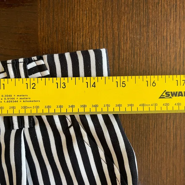 Zara Black and White Striped Wide Leg Pants - Image 4