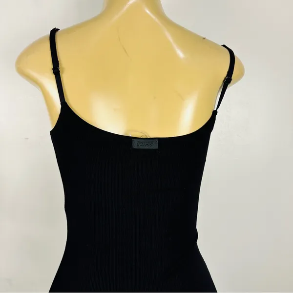 New Skims Soft Lounge Long Slip Dress Sz L Onyx Ribbed Maxi Bodycon - Image 7