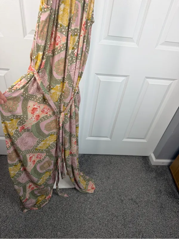 Easel Size L Boho Paisley Wide Leg Tassel Jumpsuit NWOT - Image 9
