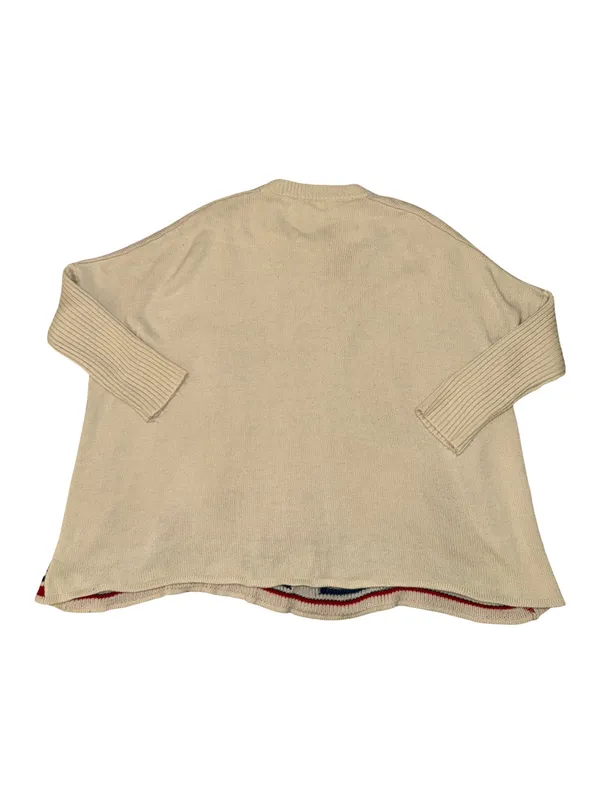 Verty Southwestern Geometric Oversized Sweater One Size Cream Red Navy - Image 2