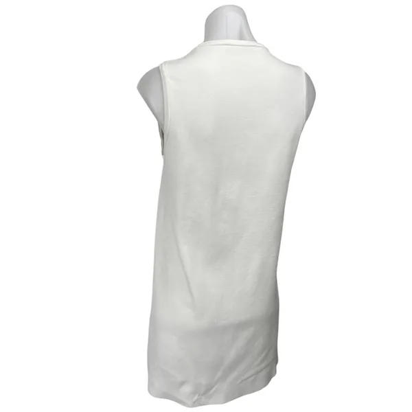 Zara White Sleeveless Crew Neck Cami Camisole Tank Mini Shift Dress Size S - Image 2