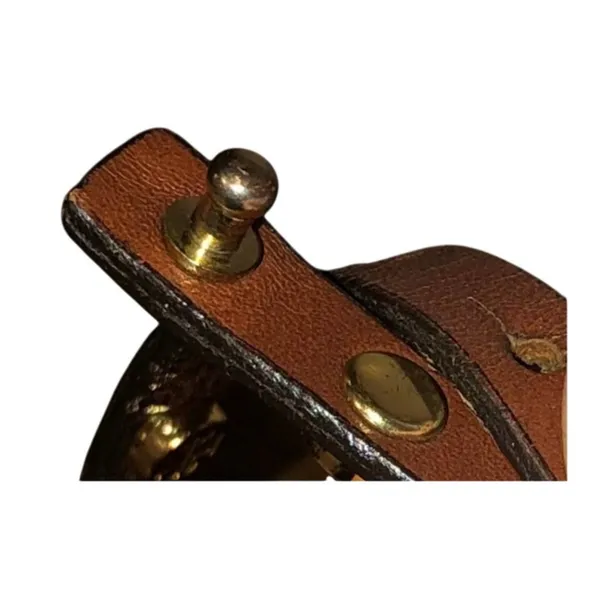 Tory Burch Leather Wrap Bracelet Brown Gold Tone Logo Studs Boho Chic Equestrian - Image 5