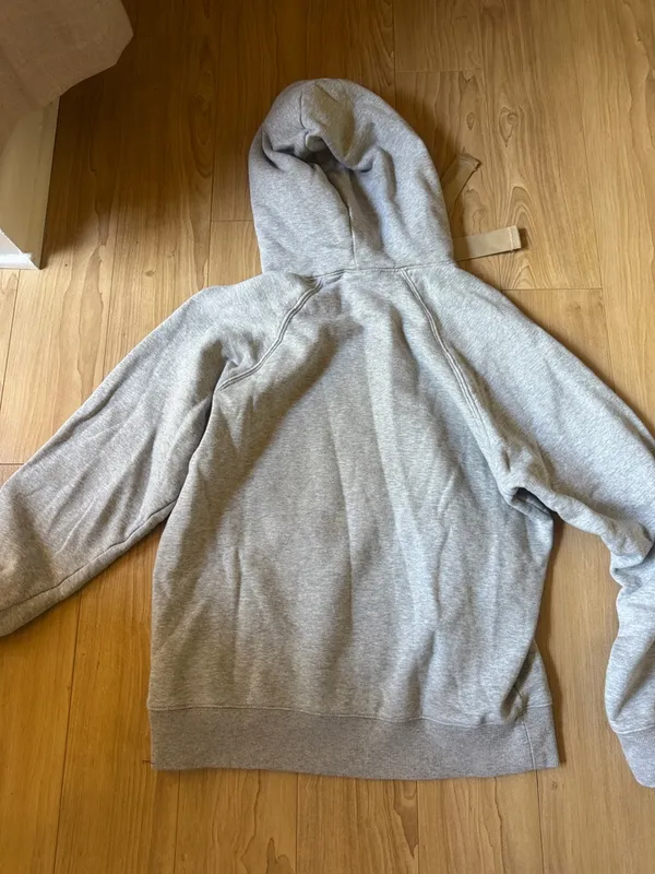New Balance Women's Light Gray Pullover Hoodie with Tan Drawcords - Image 4