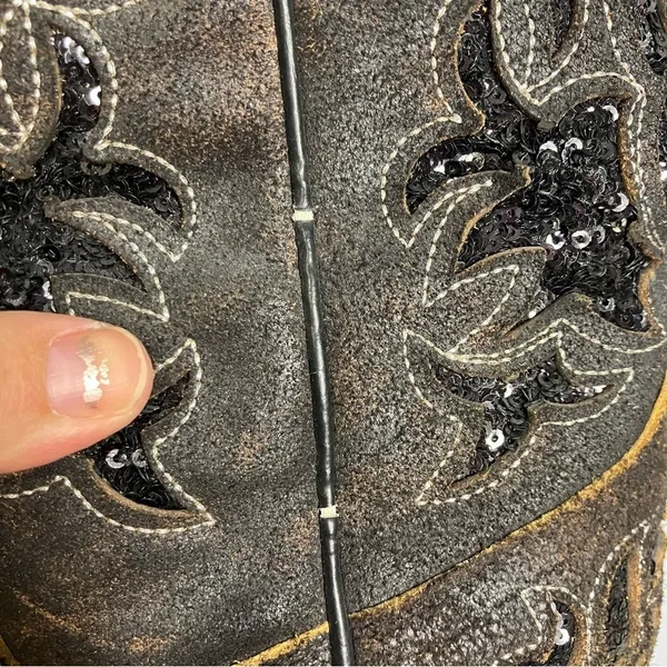 Corral sequin inlay‎ brown suede boots size 7 - Image 8