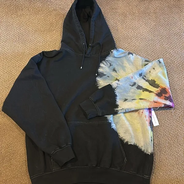 Six/Fifty Tie Dye Hoodie & Sweatpants Set Black Multicolor Size L NWT - Image 2