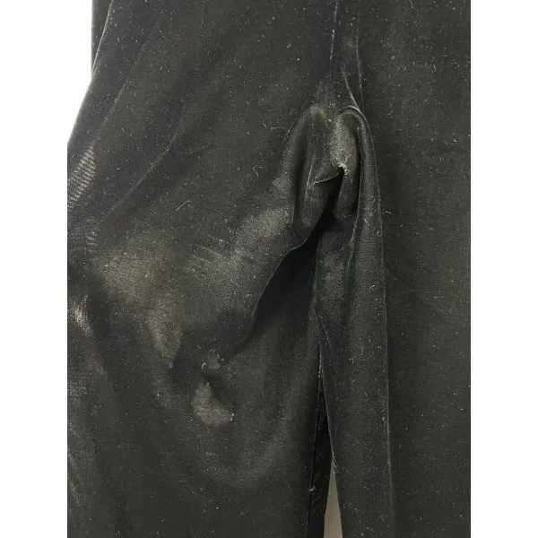 Vintage‎ Armani Exchange Black Velvet Velour Slack Trouser Pants Size 0 - Image 3
