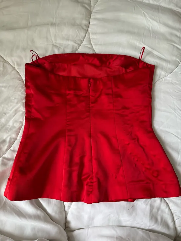 ZARA Strapless Satin Top - Image 3