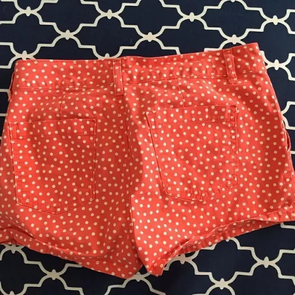 Splendid Polka Dot Shorts Size 4 Orange 98% Cotton Made in USA - Image 4