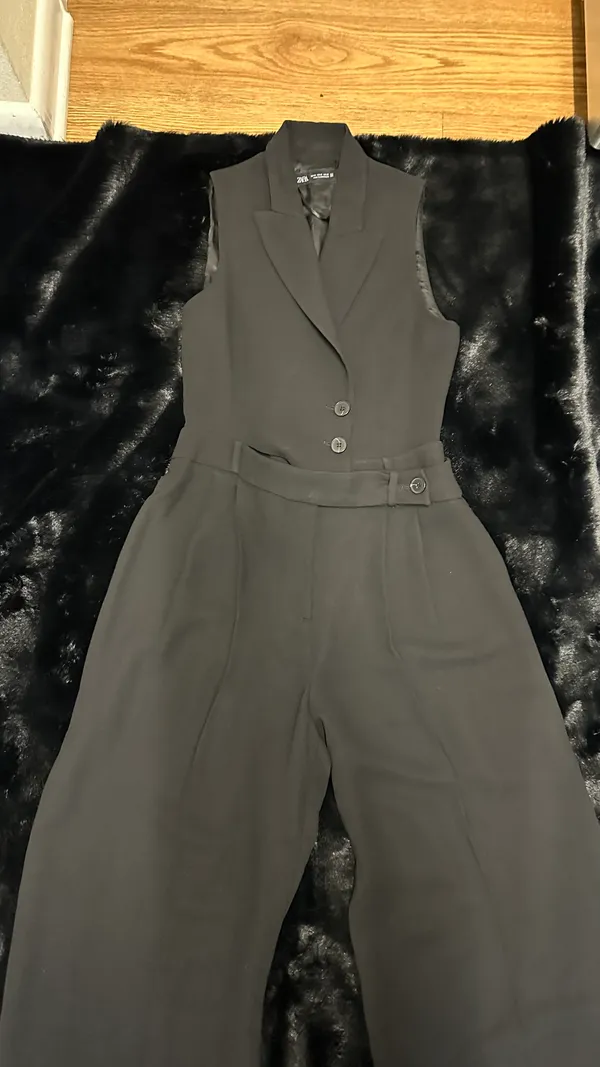 ZARA Black Sleeveless Oversized Vest Jumpsuit - Image 9