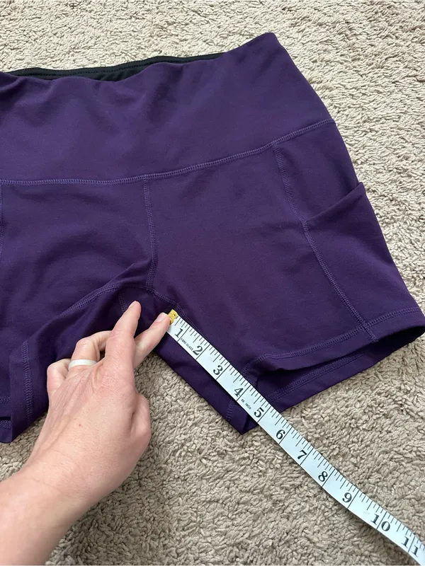 ODODOS Power Flex Yoga Shorts Tummy Control Workout Running Shorts Deep Purple L - Image 7