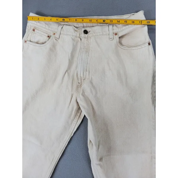 Levis 561 Relaxed Fit Jeans Women 18 M Beige Vintage 90s Made in USA Tapered Leg - Image 7