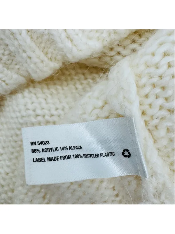 Gap Alpaca Blend Sweater Ivory Beige Size M - Image 4