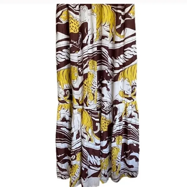 Anthropologie ruffled maxi Jaguar print M - Image 6
