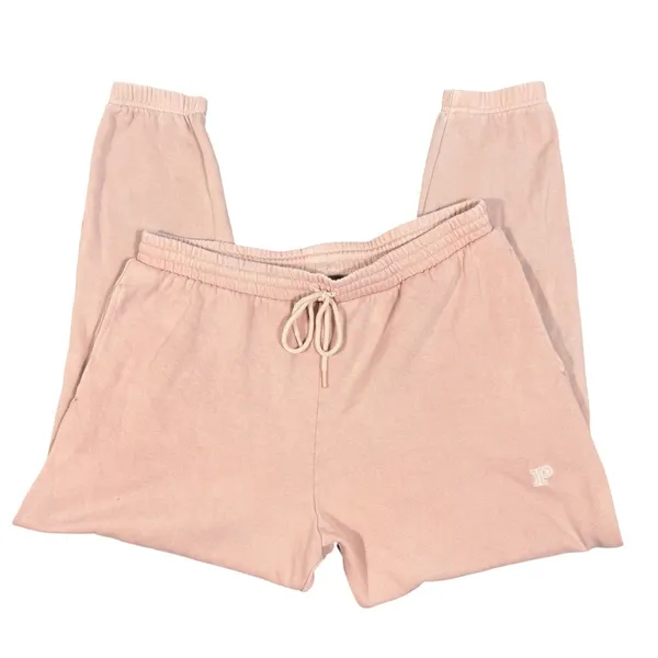 PINK Victoria's Secret Fleece Jogger Sweatpants Womens Large Pink Drawstring - Image 5