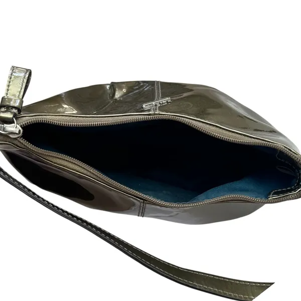 Coach‎ Y2K Madison Patent Leather Demi Small Pleated Pewter Handbag Pouch 46619 - Image 9