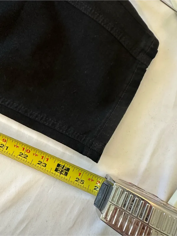 Womans Black barrel Denim Jeans Solid Button Fly 5 - Image 5
