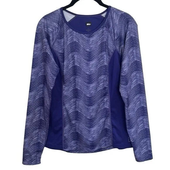 REI Purple Reflective Athletic Long Sleeve Hiking Camping Outdoors Comfort S - Image 2