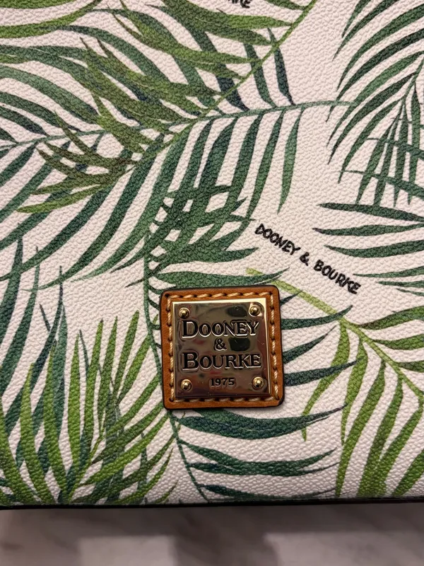 NWT Dooney & Bourke Siesta Key Celeste Satchel White Palm Leaf Bag Purse - Image 3