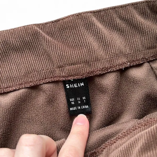 shein brown velvet wide leg pants - Image 3
