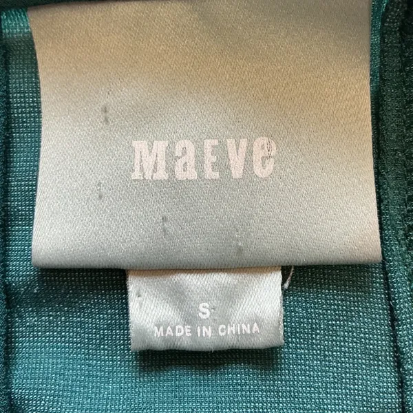 Maeve Anthropologie Forest Green Crushed Velvet Sheer Back Top Small - Image 7