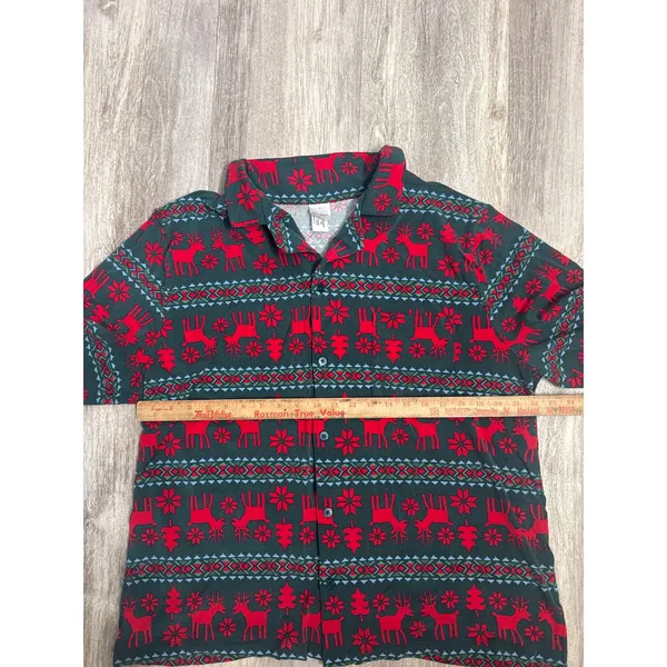 Hanna Andersson Soft‎ Womens XL Tencel Pajama Set Green Red Reindeer Fair Isle - Image 11