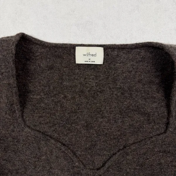 Aritzia Wilfred Greer Bustier Sweater Women’s Medium Brown Wool Cashmere - Image 2