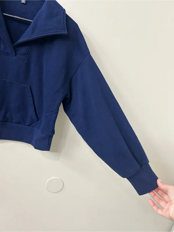 Beyond Yoga Street Smart Pullover After Dark Navy Sz XS - Image 6