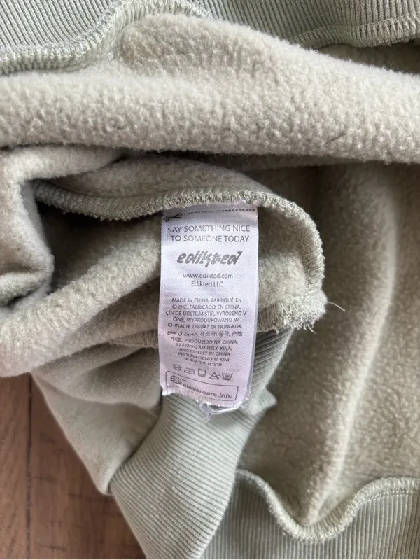 Edikted Women's Polo Collar Fleece Sweatshirt in Light Olive - Image 8