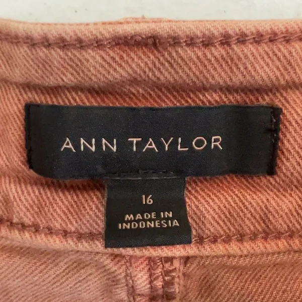 Ann Taylor The Wide Leg Solid Crop Pants Pink Terracotta Boho High Rise Size 16 - Image 5