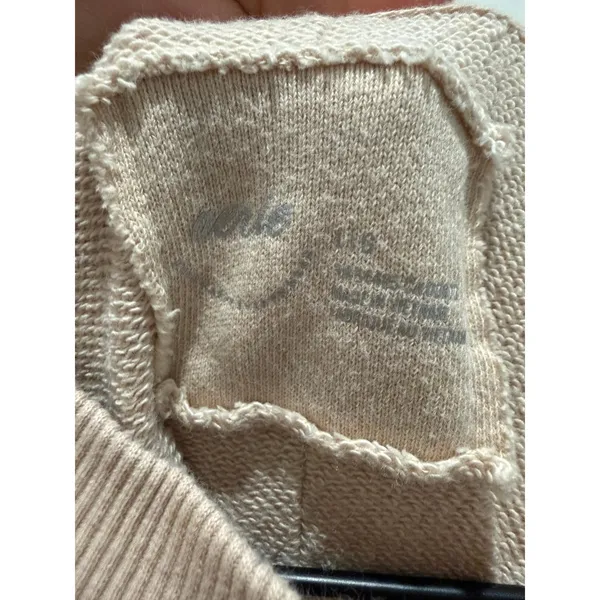 Aerie Oversized Crewneck Sweatshirt Women Sz L Pink Boho Pullover - Image 3