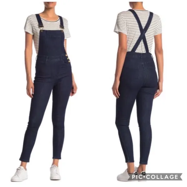 WeWoreWhat Second Skin Dark Blue Denim Overalls Women's XS - Image 2