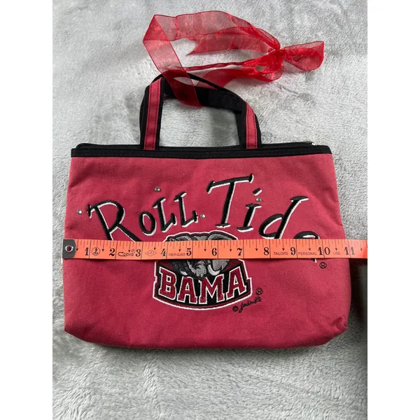Alabama Crimson Tide Roll Tide Small Red Canvas Tote Bag NCAA Bama Purse - Image 3