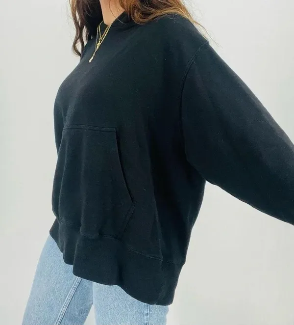 urban outfitters classic black oversized hoodie sweatshirt front pockets size s - Image 5