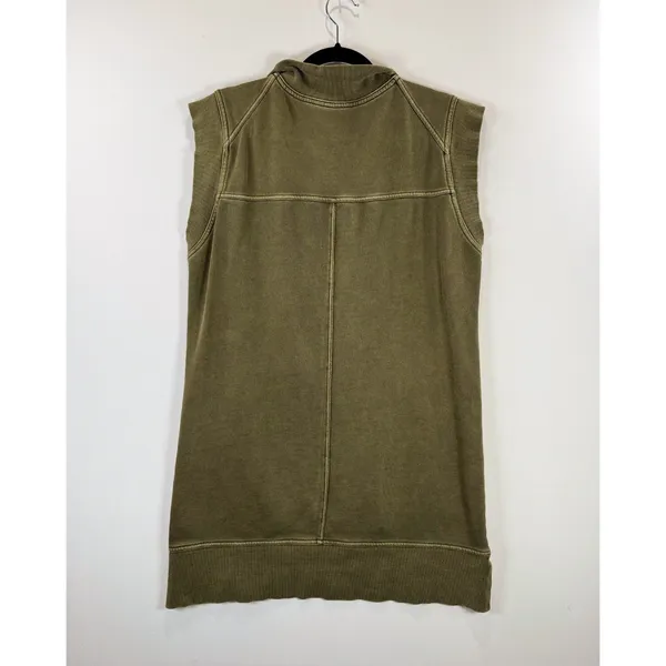 Anthropologie Daily Practice Mini Dress Green Meru Zip Front Sleeveless Medium - Image 7