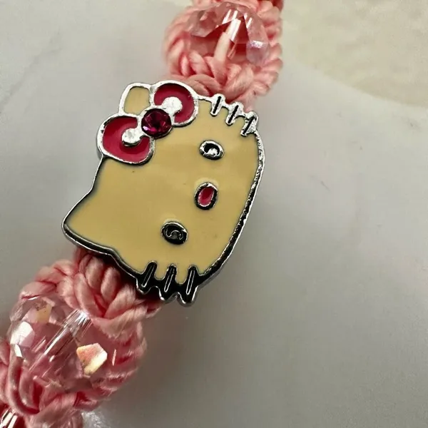 Hello Kitty macrame adjustable bracelet Pink - Image 5