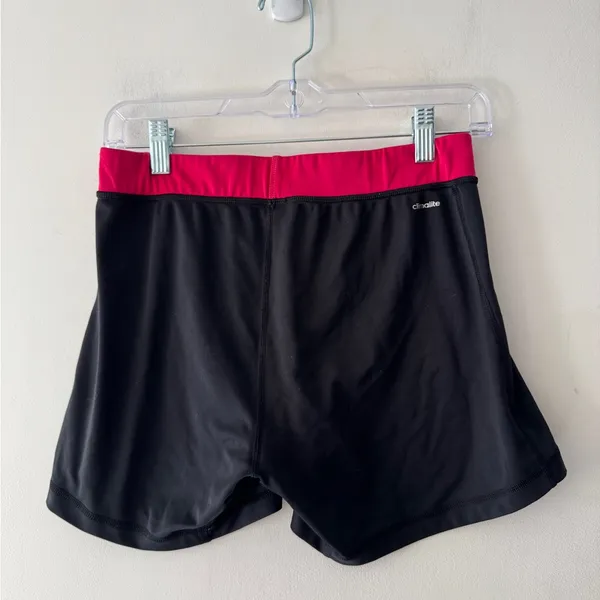 Adidas Black and‎ Pink Climalite Spandex Running Volleyball Shorts - Image 3