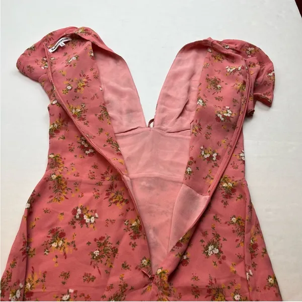Reformation Mya Dress Floral Zip Back‎ Womens Size 6 Pink Floral NEW *TINY FLAW - Image 11