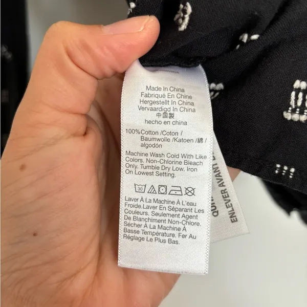 Madewell black with white detail blouse - Image 4