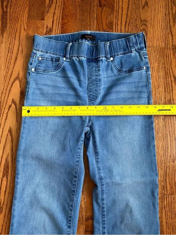 Quince Nina Stretch Pull-On Kick Flare Jeans – Laguna Blue – Size Small - Image 11